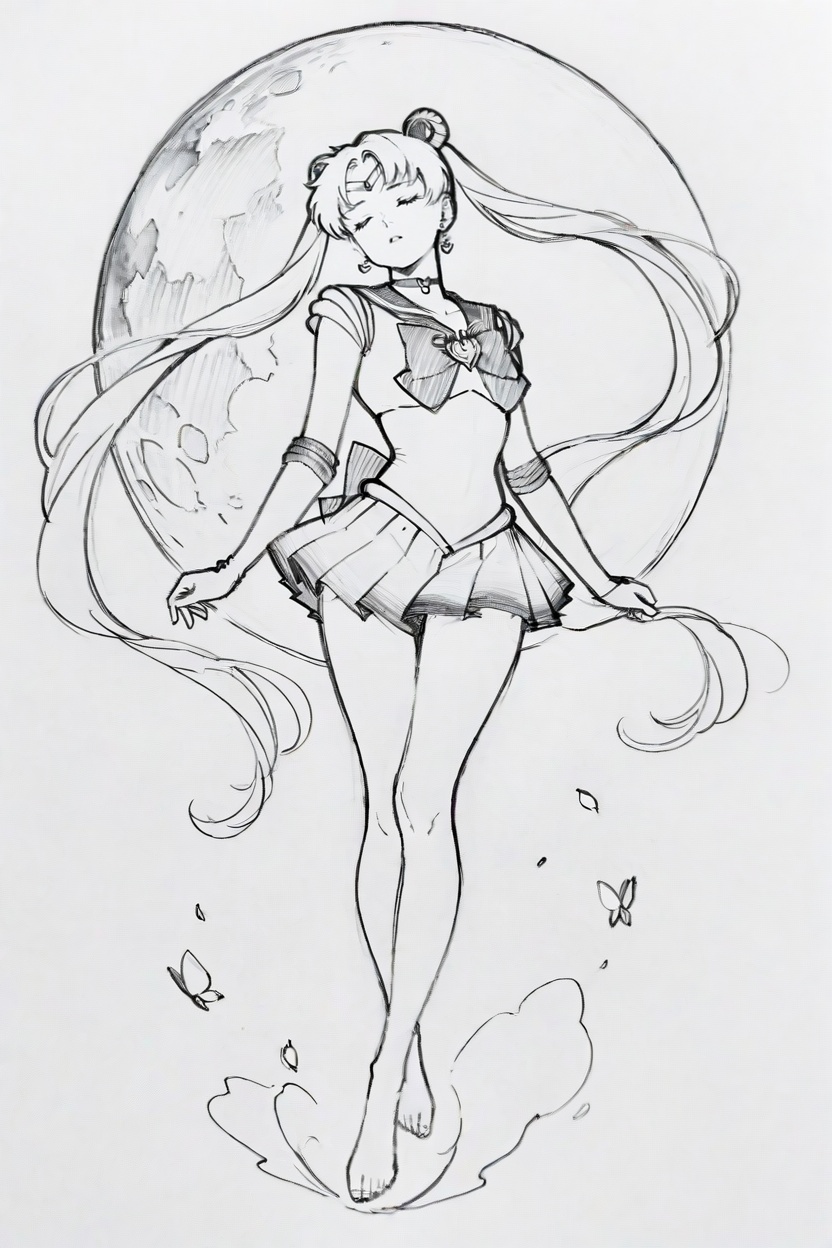 linesketch,  pencilart,  simple line work on Tensor.Art