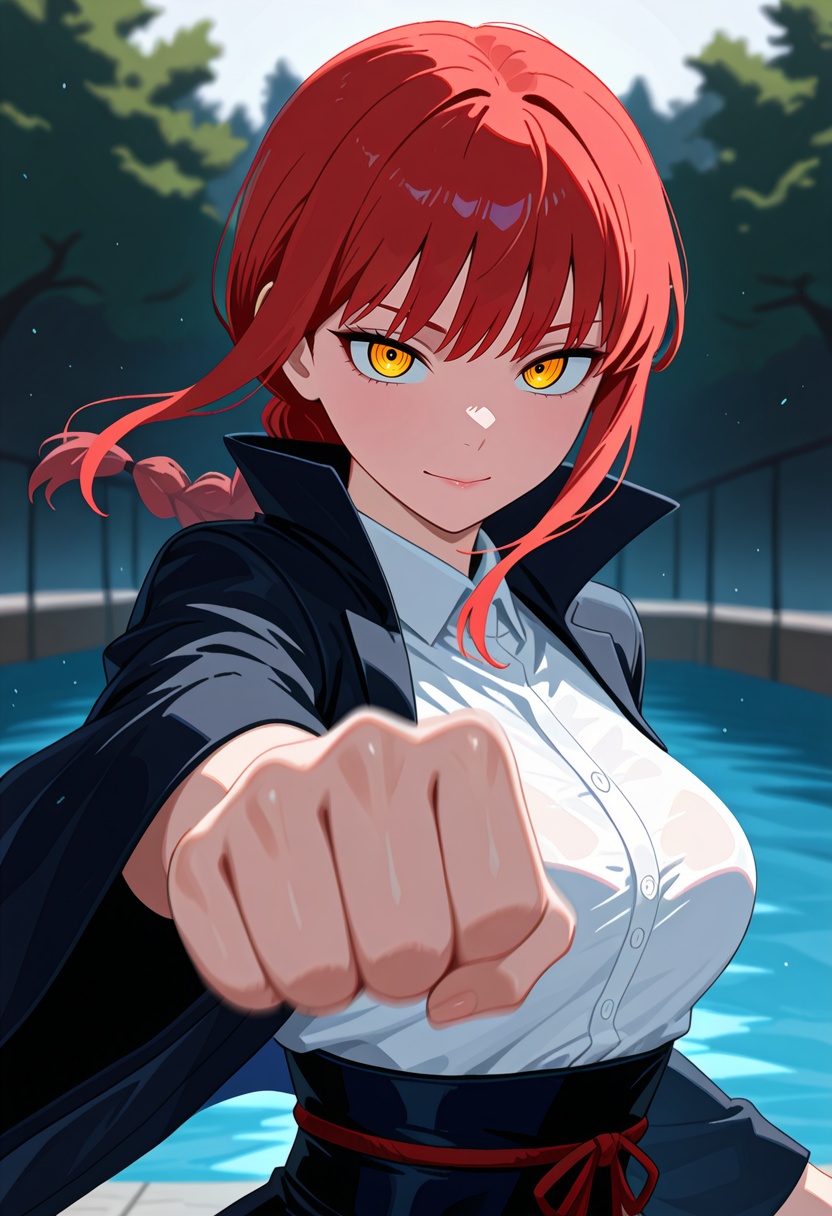 makima \(chainsaw man\),  1girl,  red hair on Tensor.Art