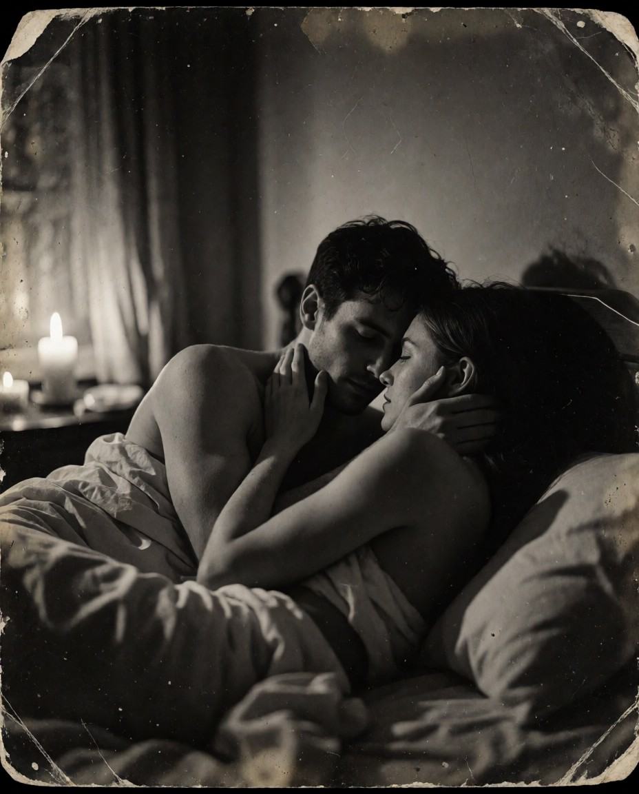 analog_feel,  a quiet and intimate moment captured on film,  two lovers in a dimly lit room on Tensor.Art