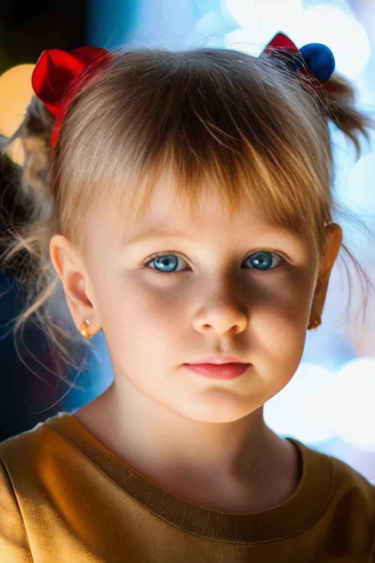 Little 4-year-old toddler female child,  cute face,  BlrPolinaDW on Tensor.Art