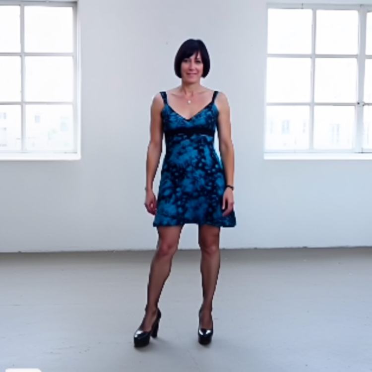 Blue on Black Party Dress by CC Roder on Tensor.Art