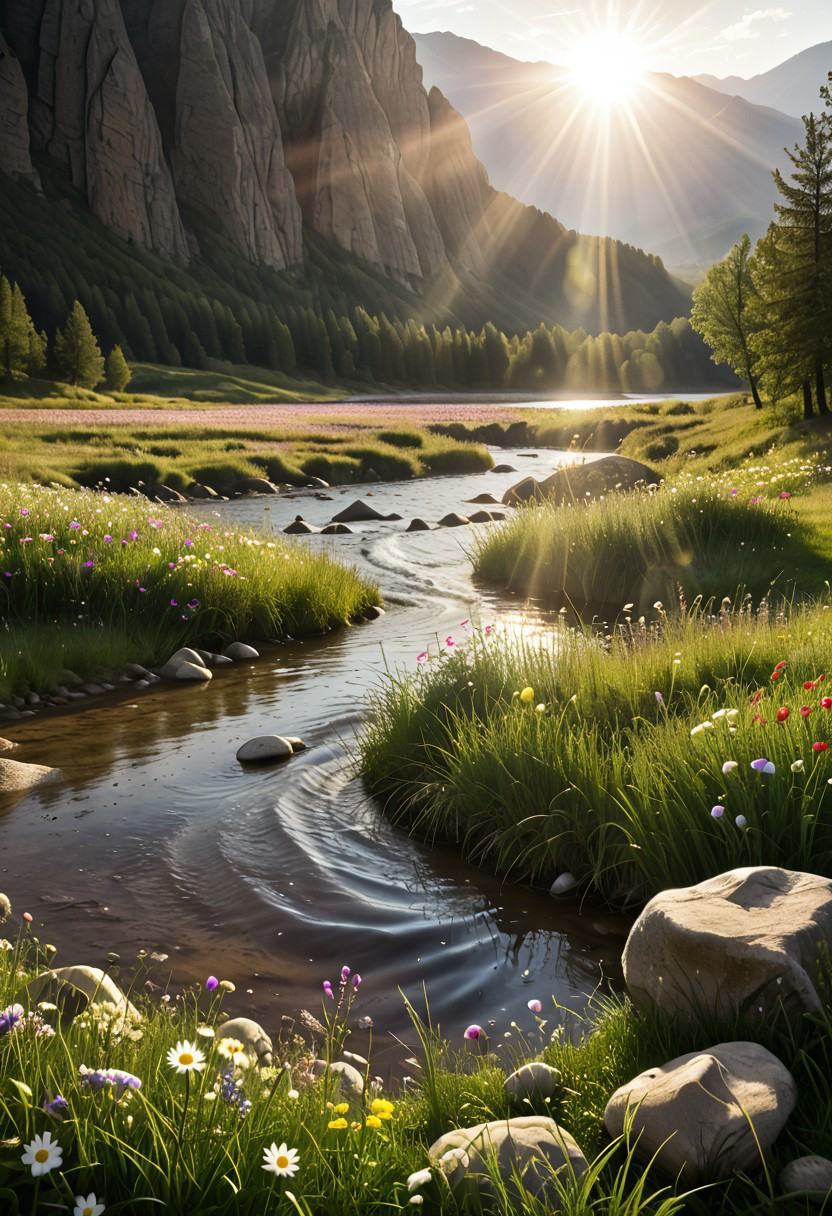 grass,  wet grass,  valley on Tensor.Art