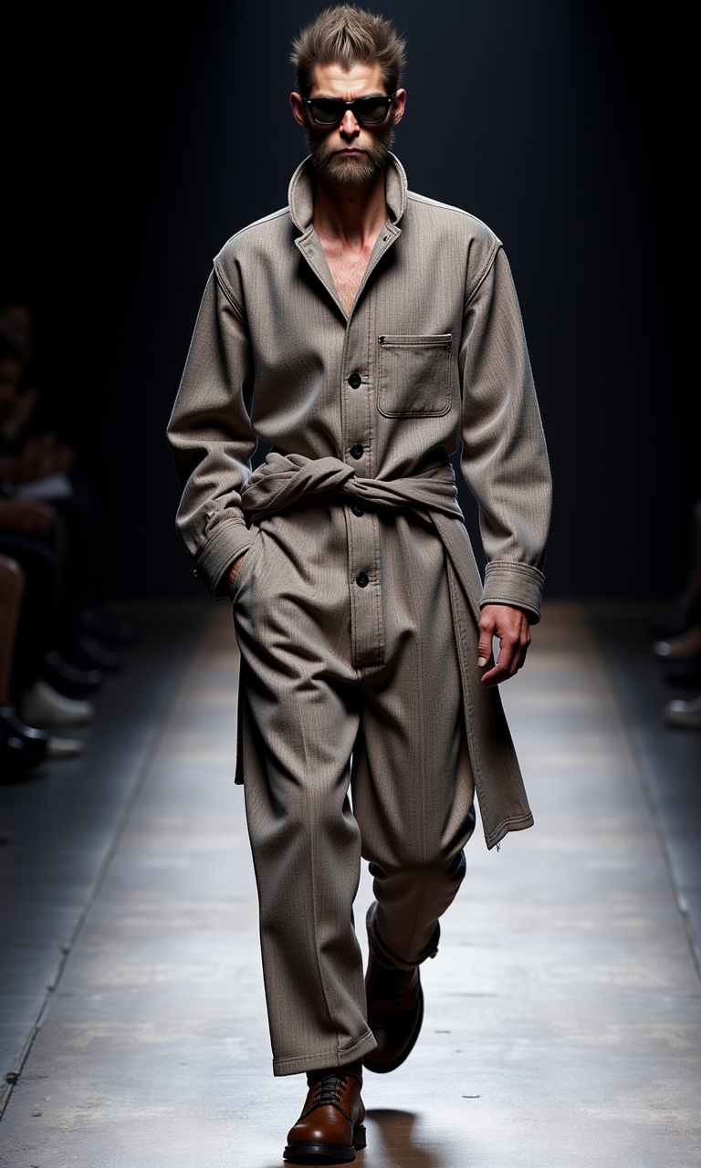 JQZX, Sun WuKong, aiyouxiketang, a man wearing fashion cloth, walking on platform, full body, wearing sunglass, paris fashion show, fashion magazine