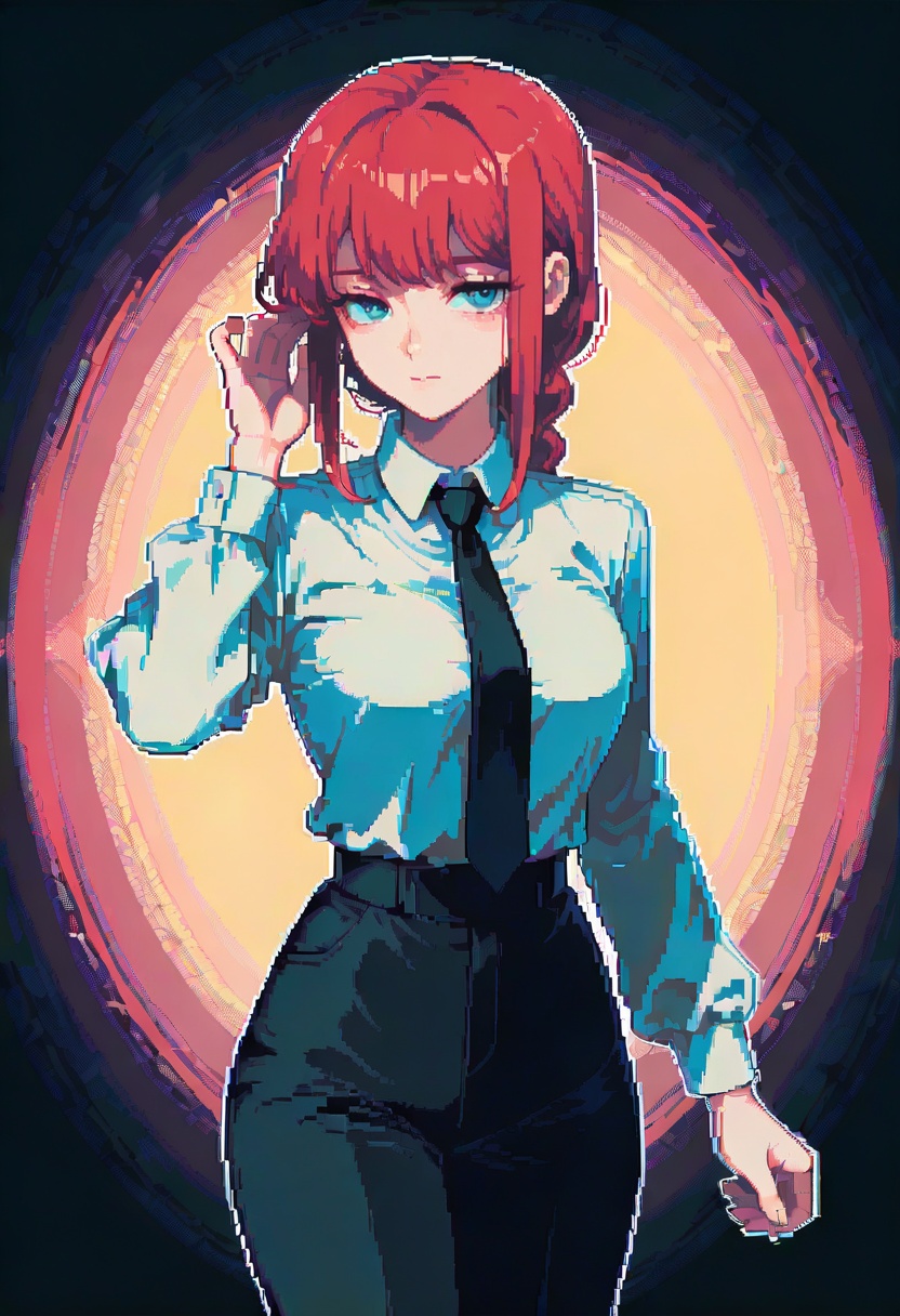 dpa,pixel art, 1girl, solo, makima_(chainsaw_man)