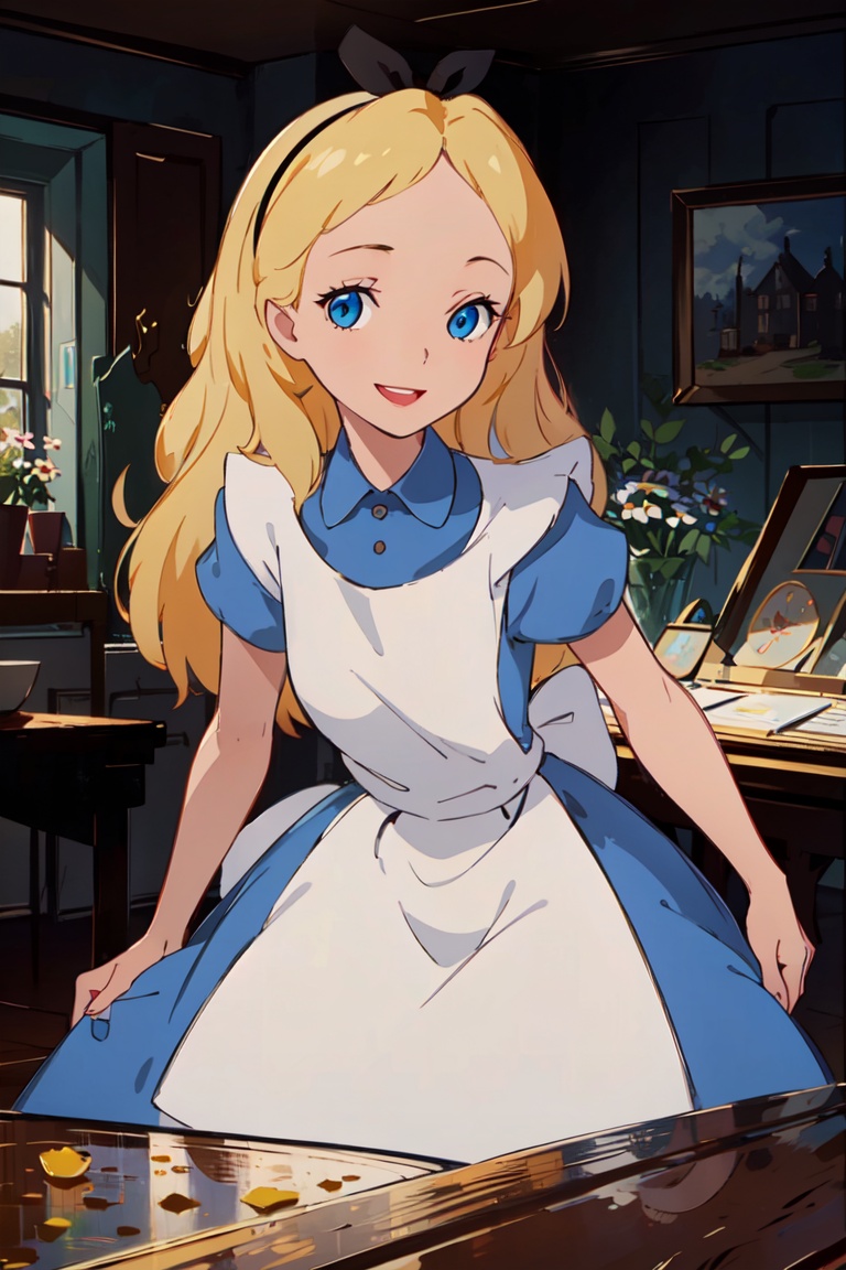 alice liddell,  blue dress,  white apron on Tensor.Art