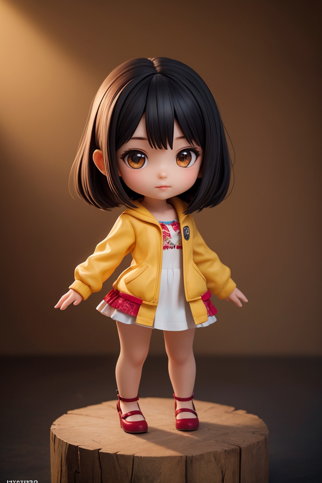 (best quality:1.4),(masterpiece:1.4),(photorealistic:1.4),(Realistic:1.2),(ultra high res, raw photo:1.4),(hdr, hyperdetailed:1.2),(8K:1.2),cinematic photo 1girl,(chibi:1.1),black hair,full body,