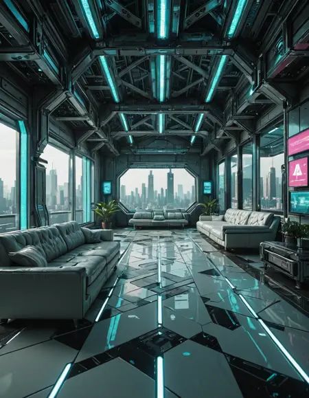 luxurious design,  futuristic sci-fi lounge,  diagonal beams on Tensor.Art