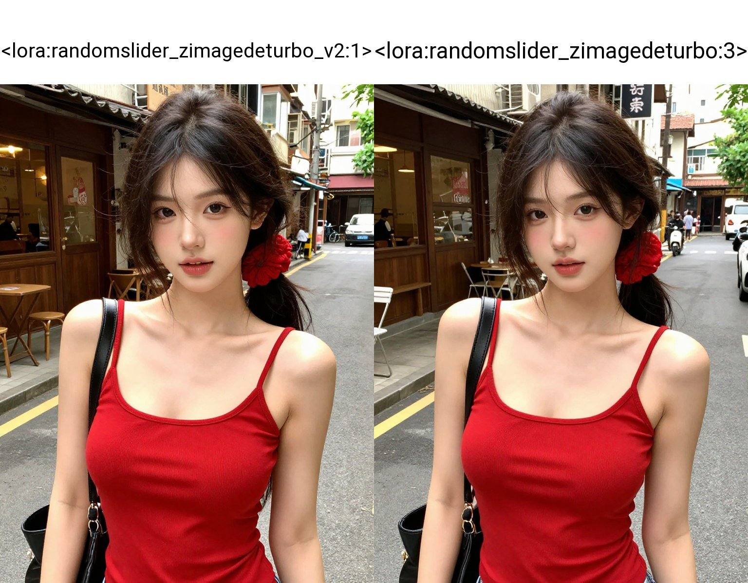 1girl,  street,  cleavage on Tensor.Art