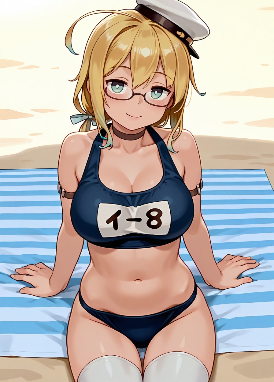 i-8 \(kancolle\),  beach, on Tensor.Art
