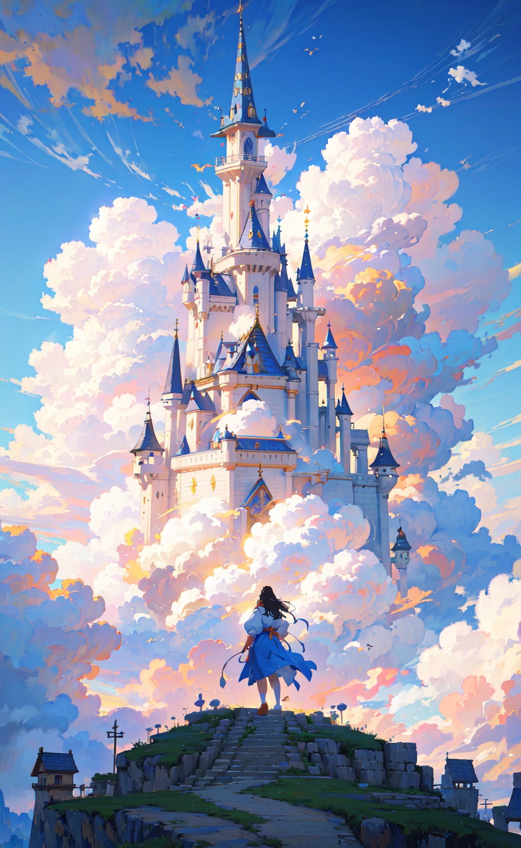 masterpiece,  best quality,  everyday life in the cloud kingdom on Tensor.Art