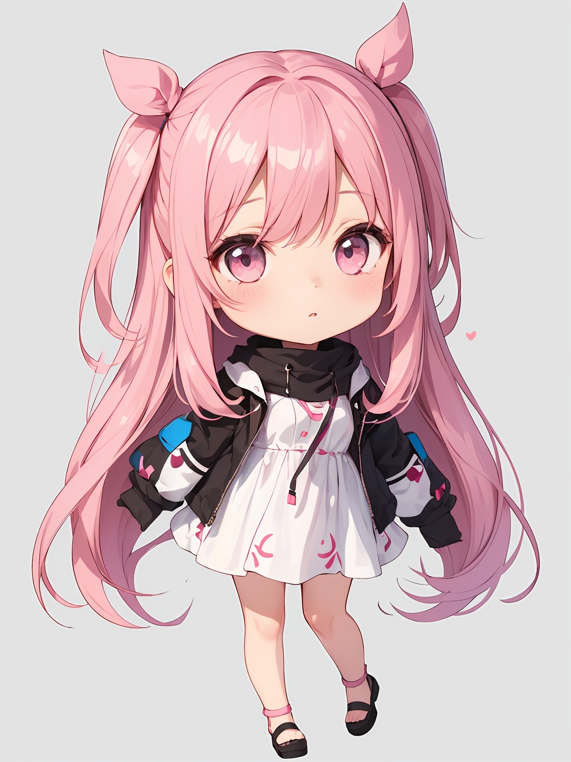 1girl,  An animated image of a woman with long pink hair,  simple background on Tensor.Art