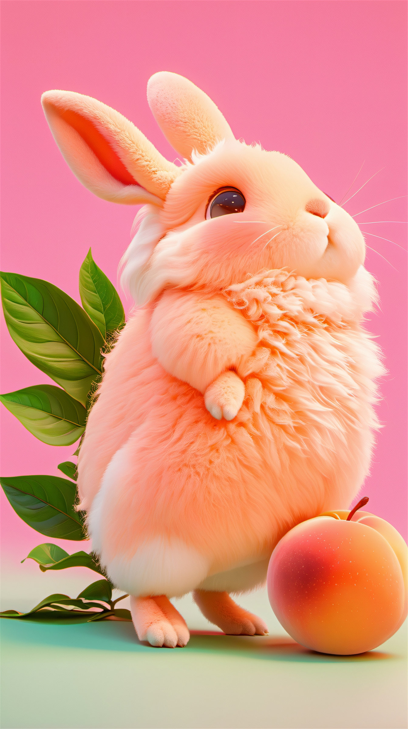 Fantasy style, fruit, food, no people, apples, simple background,A fluffy rabbit with a cute face and a bread-like top is holding a red apple against a bright red background.highly detailed,ultra-high resolutions,32K UHD,best quality,masterpiece,<lora:Dream style:0.9>,