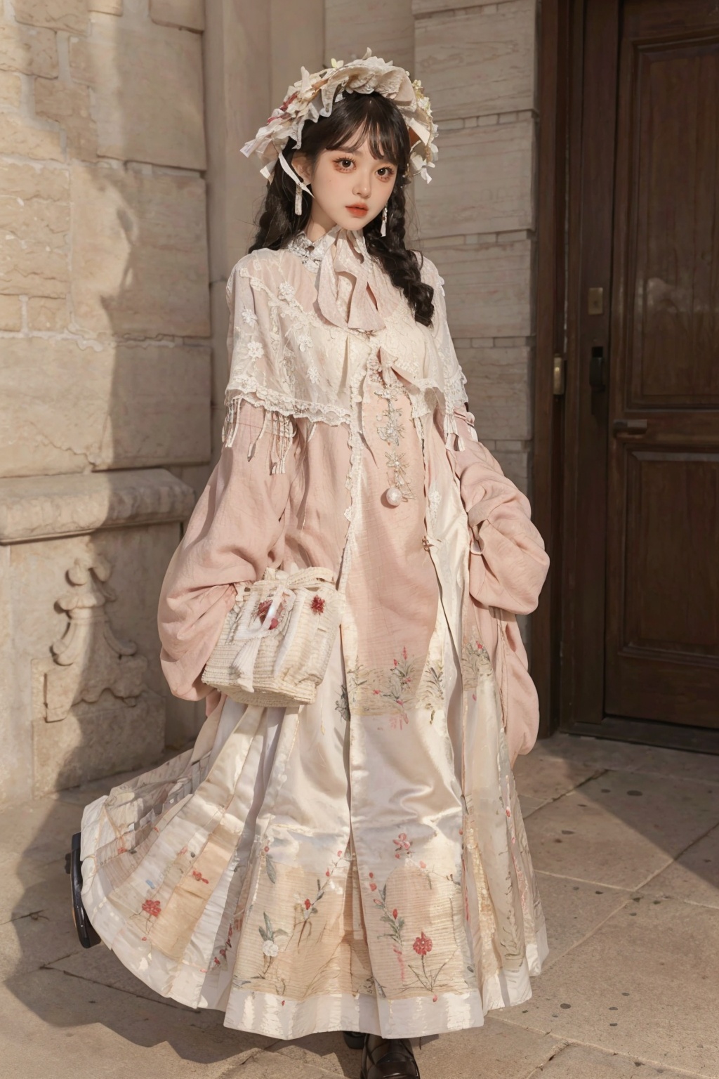 (((masterpiece))),(((best quality))),1girl,black hair,<lora:HYZZ_1-000004:0.9>,full body,dress,