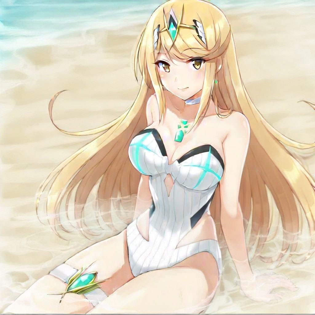 mythra \(xenoblade\),  blonde hair,  long hair on Tensor.Art