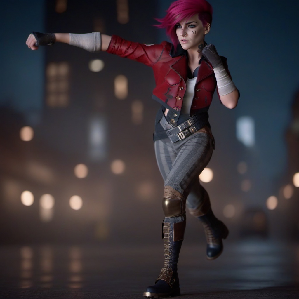 cinematic photo a woman,  full body,  pink hair on Tensor.Art