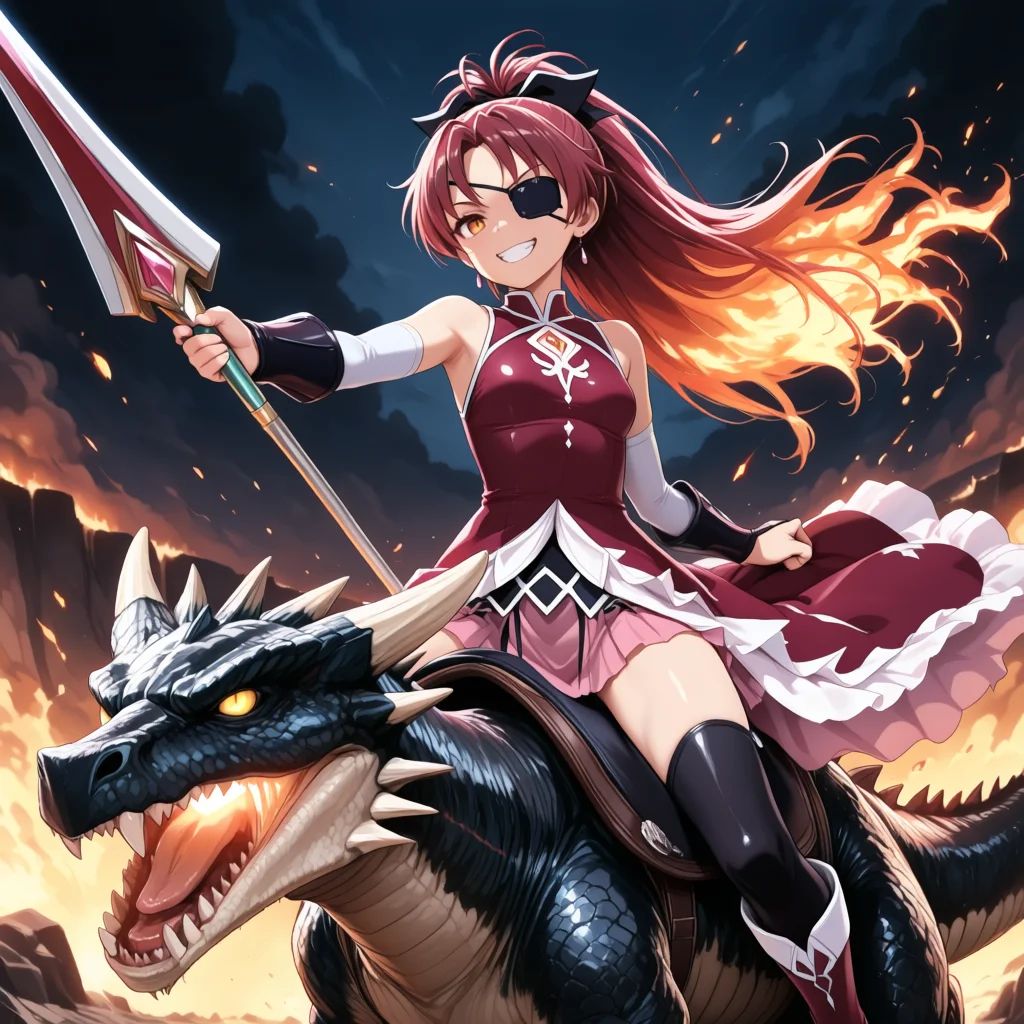1girl,  sakura kyoko,  eyepatch on Tensor.Art