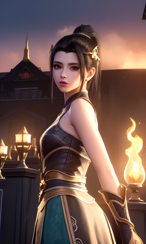 (,1girl, ,best quality, ),looking at viewer, <lora:378-DA-大主宰-唐芊儿:0.8> ,,,ultra detailed background,ultra detailed background,ultra realistic 8k cg, ,masterpiece, (( , )),tamari \(flawless\),    ,castle,     pyrokinesis,  (()), (),