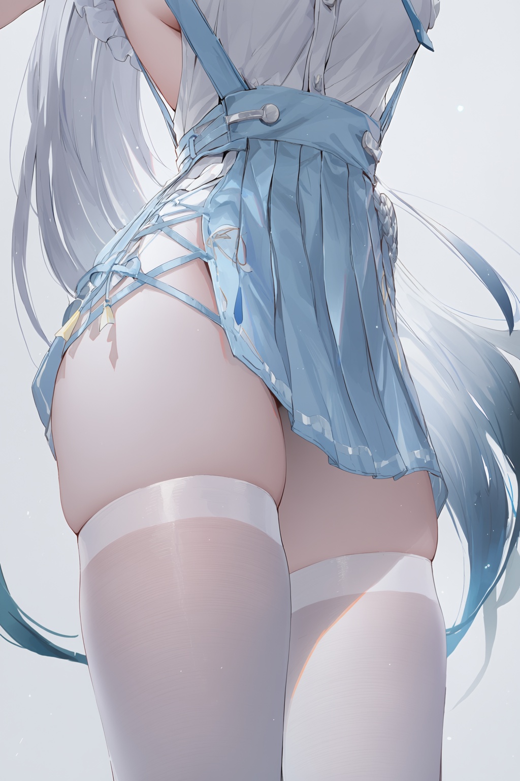 @cool color style,  Refined anime fantasy character illustration style,  translucent thin stockings material on Tensor.Art
