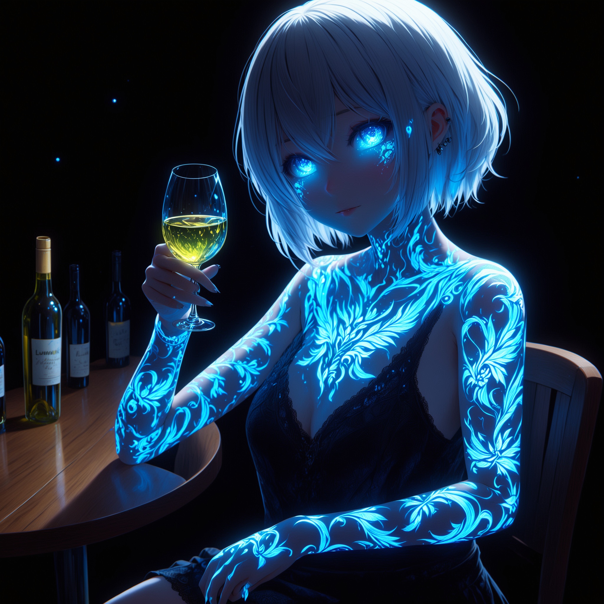 ((Masterpiece)),  1girl,  short white hair on Tensor.Art