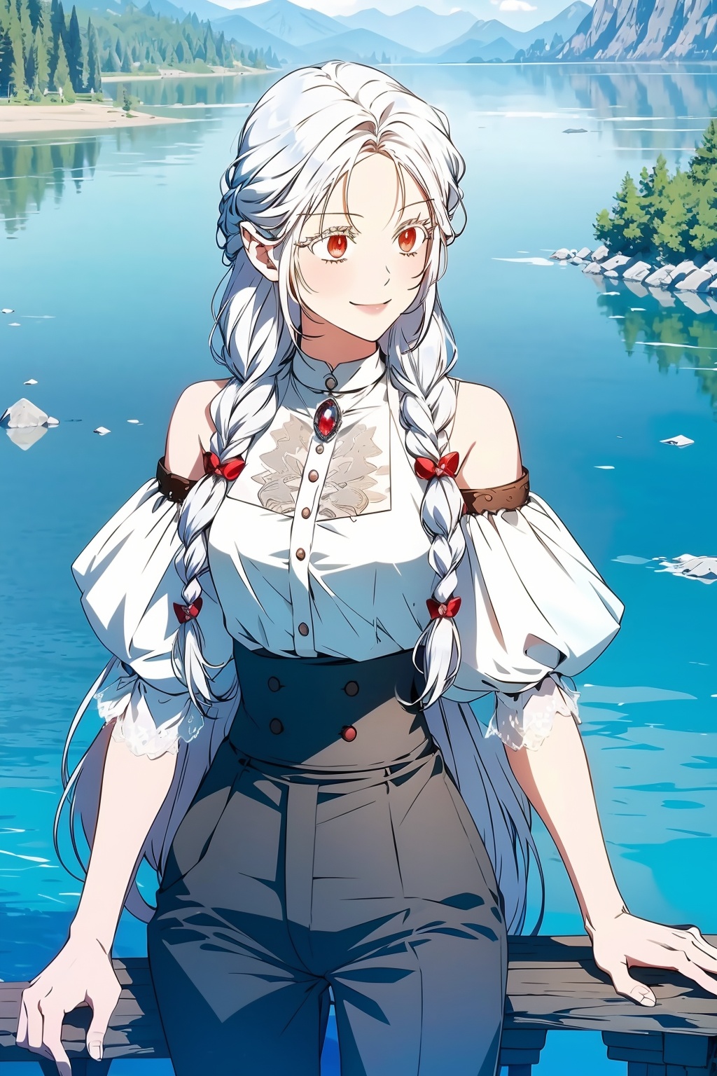 1girl,  solo,  red eyes on Tensor.Art