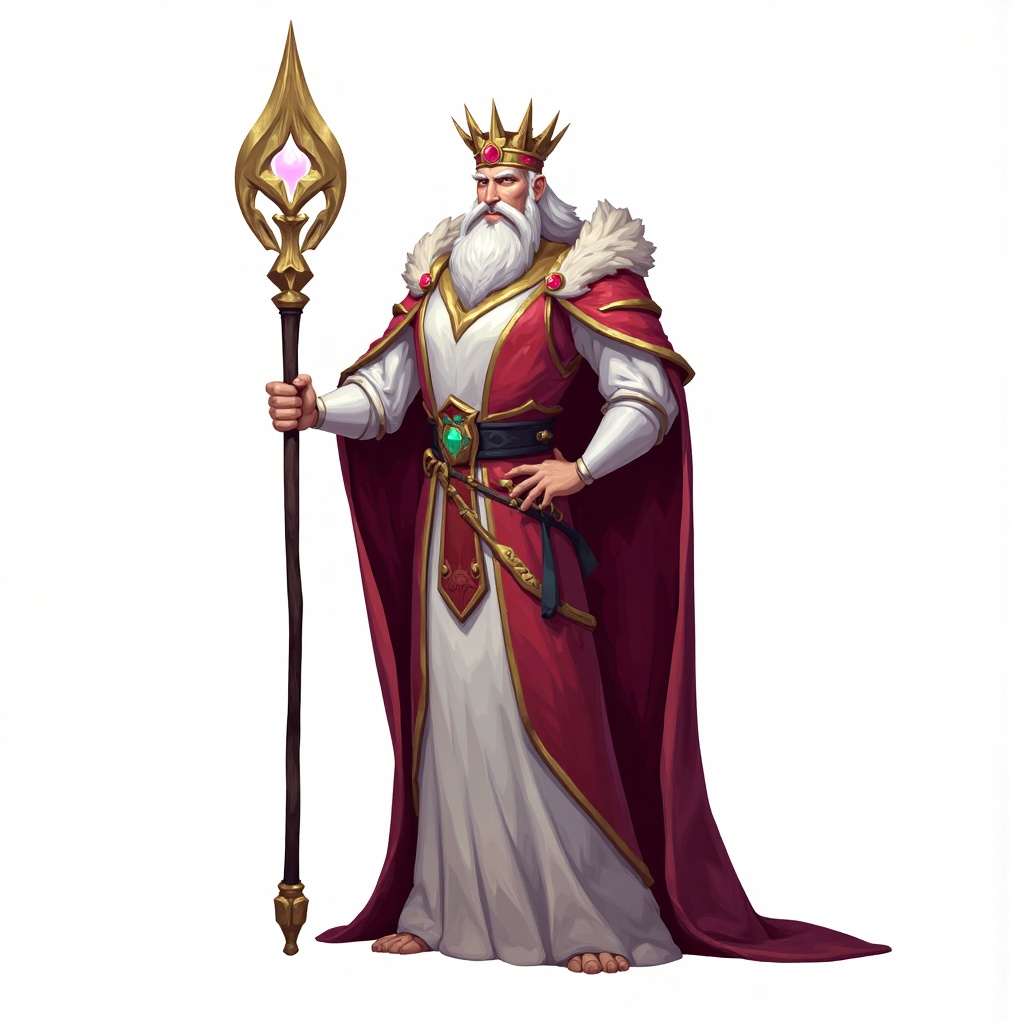 A king,white background.,