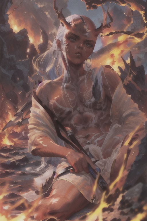 masterpiece,best quality,(8k, RAW photo, best quality, masterpiece:1.2),(realistic, photo-realistic:1.37),stunning 8k fashion photo,rsolo,male focus,1boy,red skin,weapon,yecha_xy,hand, monster, solo, fire, cloud, dragon, sky, molten rock, wings, yecha_xy