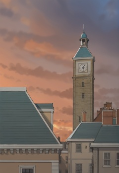 (best quality), ((masterpiece)), (highres), illustration, original, extremely detailed,  <lora:疗愈天空:0.7>tower, clock tower, no humans, clock, sky, scenery, cloud, building, outdoors, window, cloudy sky, chimney, sunset