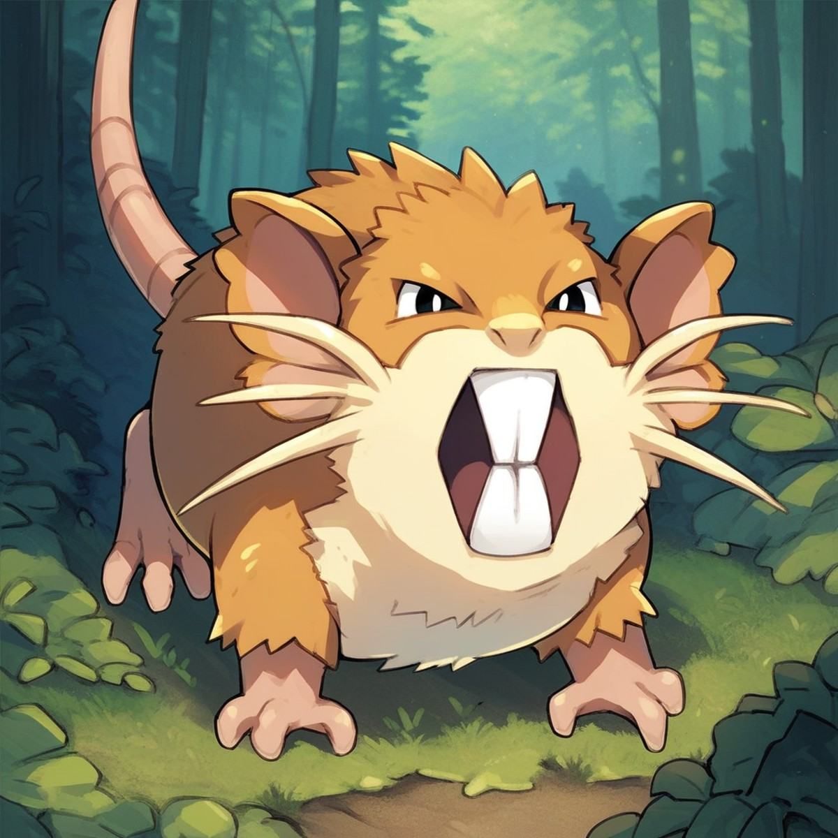solo male,  raticate,  feral on Tensor.Art