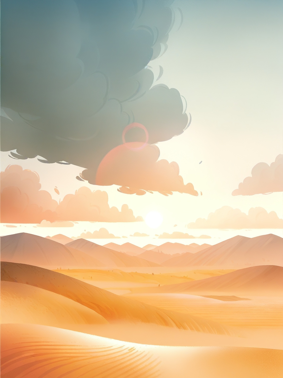 ke1ko,  vast desert with rolling dunes,  vibrant summer on Tensor.Art