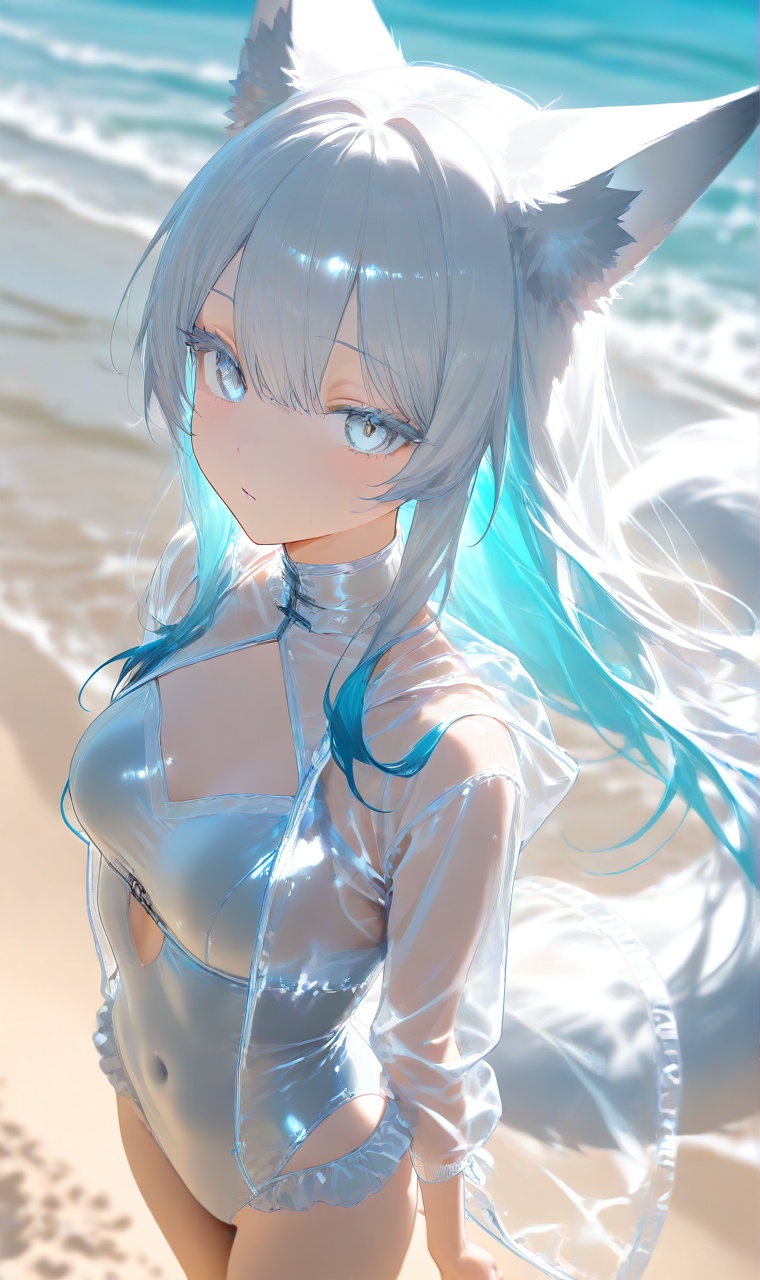 1girl,  fox girl,  fox tail on Tensor.Art