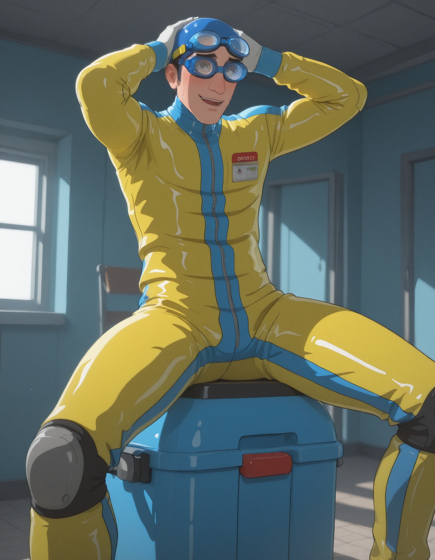 dispatch_waterboy,  yellow and blue suit on Tensor.Art