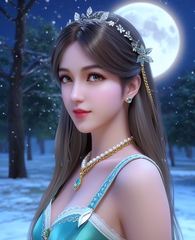 <lora:652-DA-斗罗大陆-宁荣荣:0.8>(,1girl, ,best quality, ),looking at viewer,  ultra realistic 8k cg, picture-perfect face,   clean, masterpiece,     cinematic lighting, cinematic bloom, fantasy,  , unreal, science fiction, ((,1girl, pov,))(((,tree, 1girl, full moon,snowing,snow ,solo,     solo focus,  long_hair, looking_at_viewer,  )))  (rich:1.4,)     prestige, luxury, jewelry, diamond, gold, pearl, gem, sapphire, ruby, emerald, intricate detail, delicate pattern, charming, alluring, seductive, erotic, enchanting, hair ornament, necklace, earrings, bracelet, ,