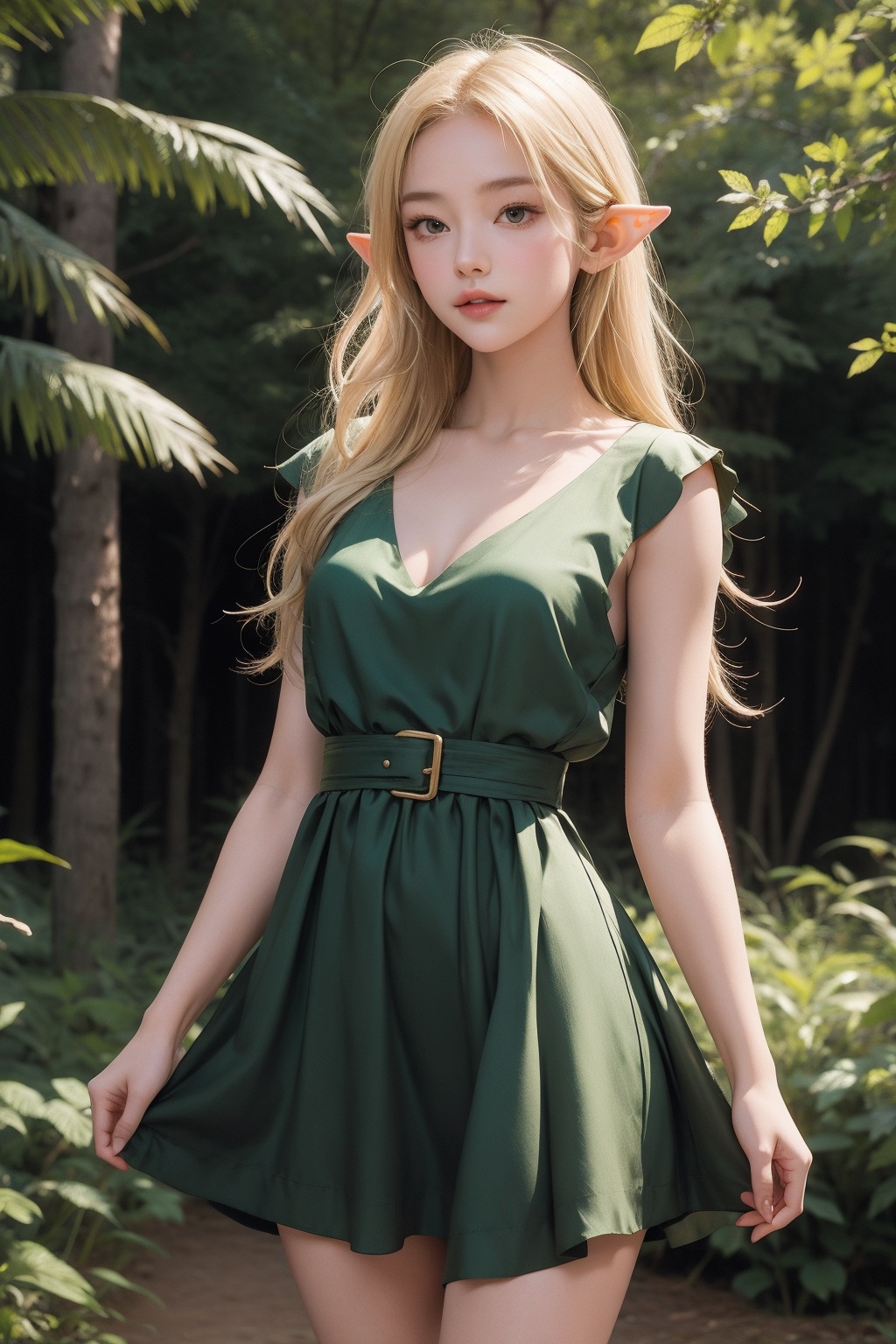 1girl,  elf,  long blonde hair on Tensor.Art