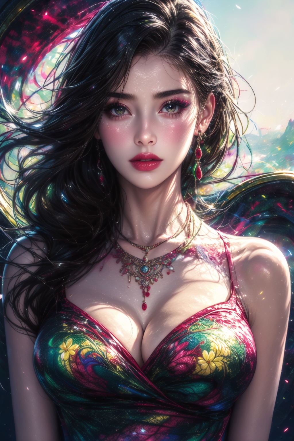 xuncai,1girl,earrings,upper body,long hair,necklace,<lora:xuncai_20240409185003-000010:1>,