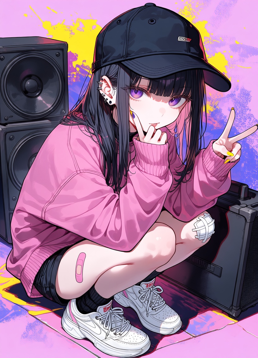 1girl,  solo,  black hair on Tensor.Art