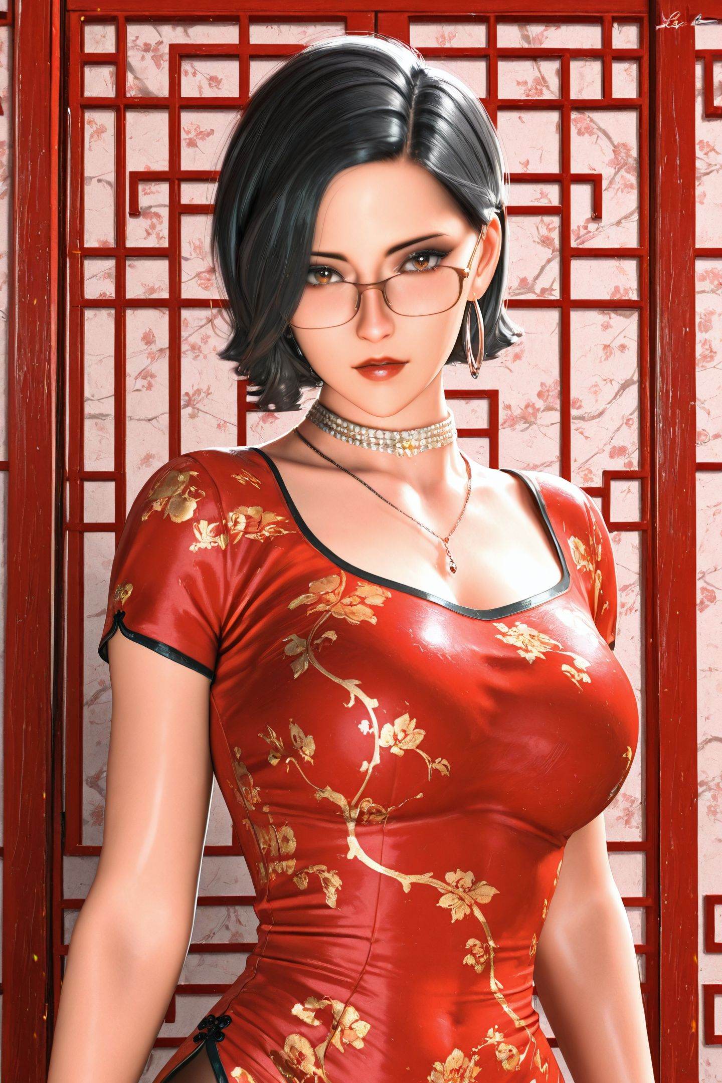 He Meilin,  1girl,  dress on Tensor.Art