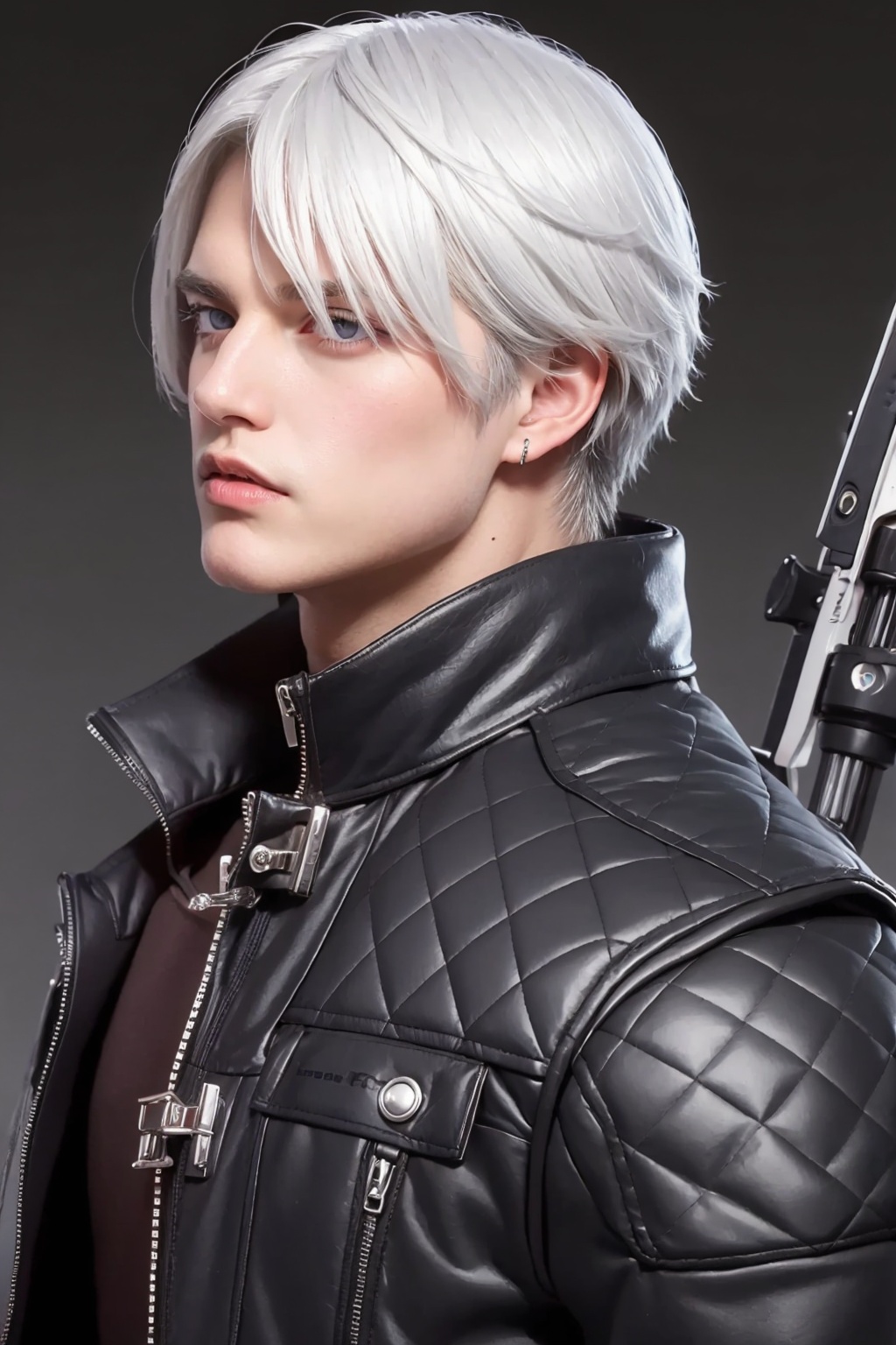 masterpiece,best quality, highly detailed, nero (devil may cry),solo,male focus,1boy<lora:nero_(devil_may_cry):1>,simple background,white background