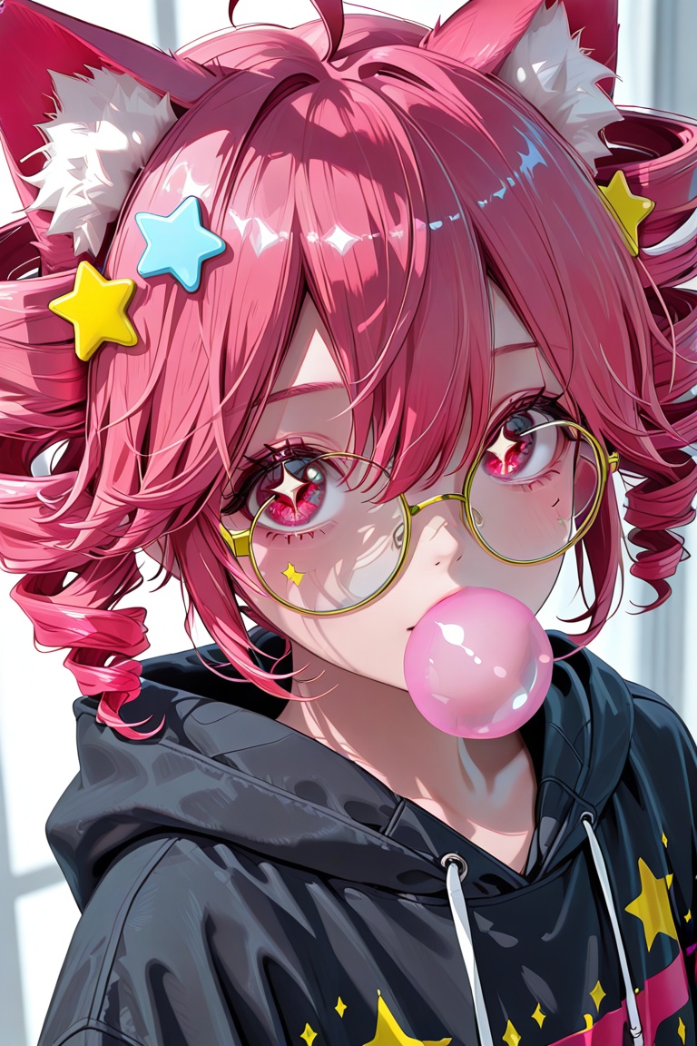 1girl,  bubble blowing,  chewing gum on Tensor.Art