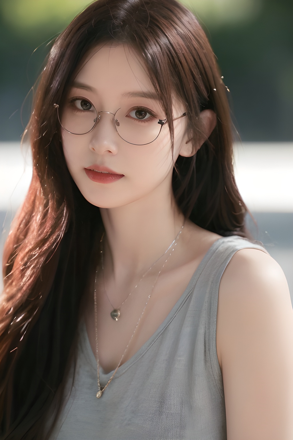 <lora:0826_09:0.7>best quality,masterpiece,highres,cg,1girl,Photograph,high resolution,8k, blue long hair,dark,Gothic,Dingdall effect,film grain,canon (company),bokeh,glasses,red hair,necklace, 1girl,realistic,masterpiece, best quality, photorealistic, HDR,detail