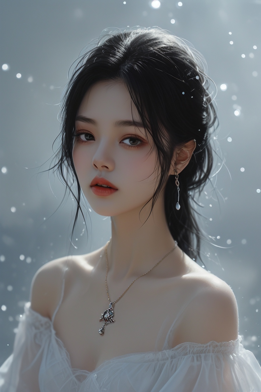 anchemixgirlr,1girl,black hair,jewelry,looking at viewer,solo,upper body