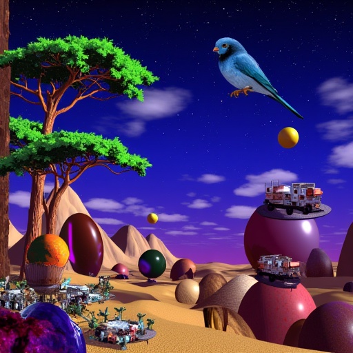 a surreal,  dreamlike digital artwork with a futuristic,  retro-futuristic on Tensor.Art