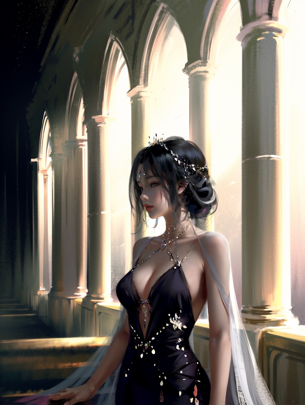 1girl,  evening_gown,  upper_body on Tensor.Art