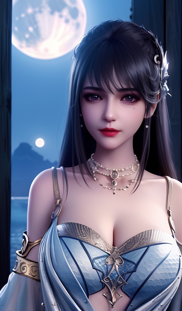 <lora:644-DA-神印王座-圣采儿-TYPE1:0.8>(,1girl, ,best quality, ),looking at viewer,masterpiece, (( , )),, realistic,science fiction,mole, ultra realistic 8k cg, full moon, (cleavage), (),