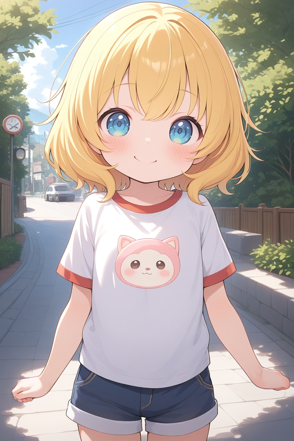 masterpiece,best quality,outdoor,1girl,cute anime girl,little_girl,loli,kawaii,smile,