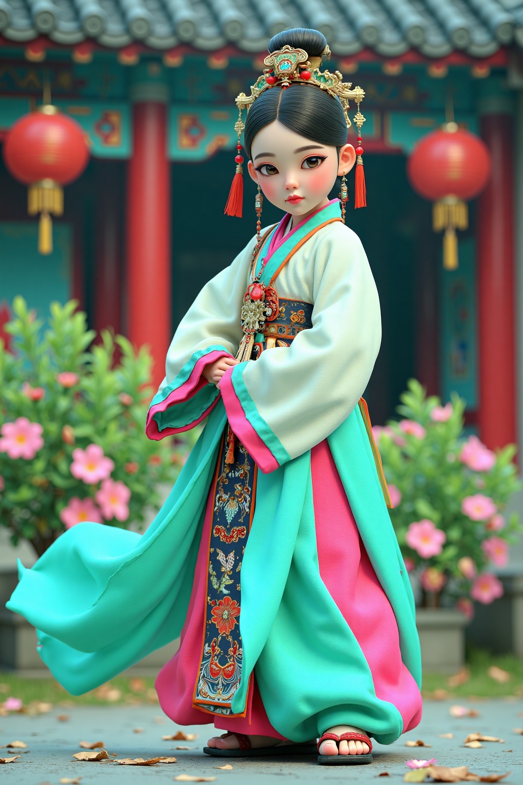 beijihui,A girl wearing Hanfu dancing,