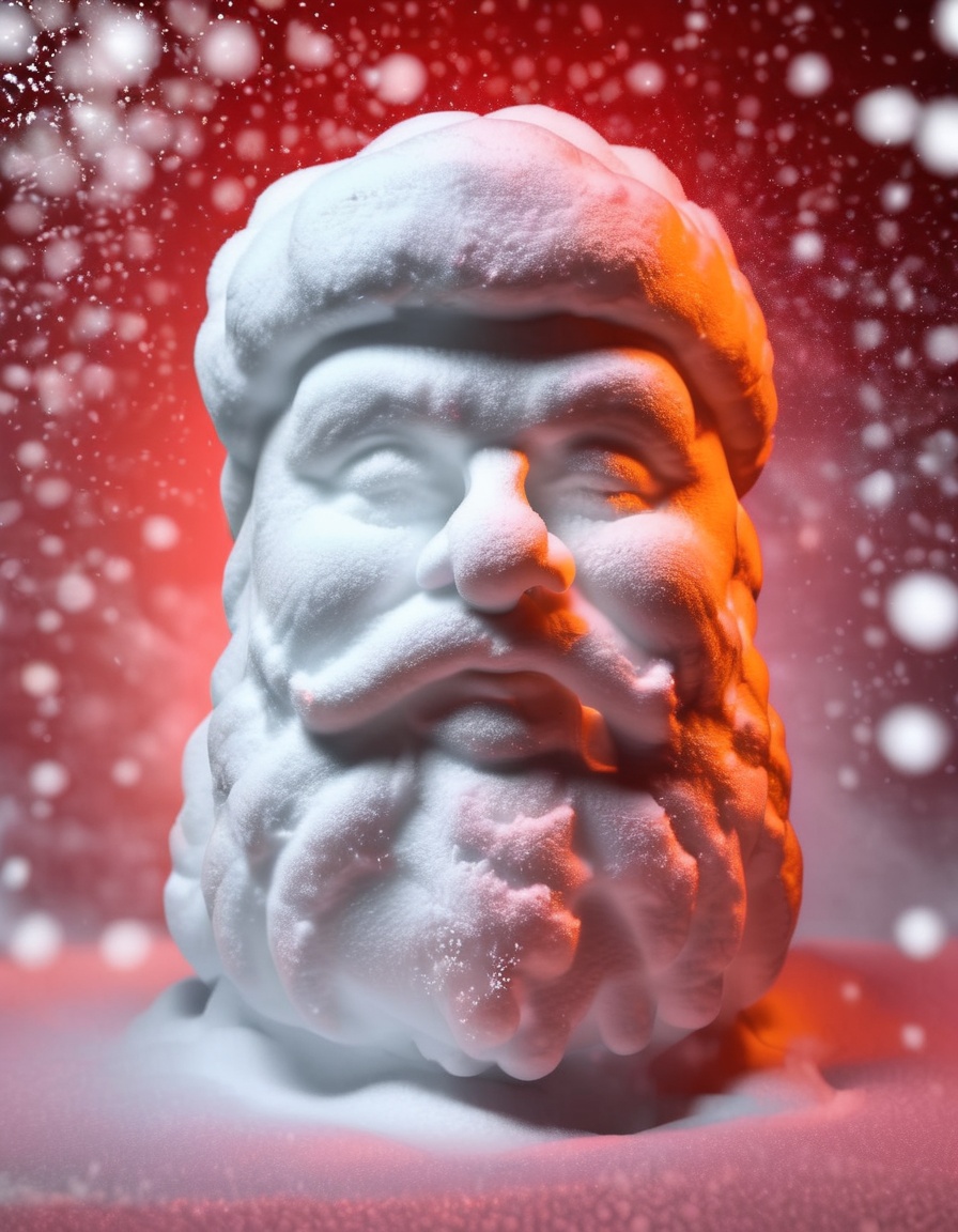 photo of santa made of snow,  cinematic,  red lighting on Tensor.Art