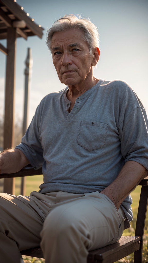 (front view),  raw photo,  (80yo Old Man) on Tensor.Art