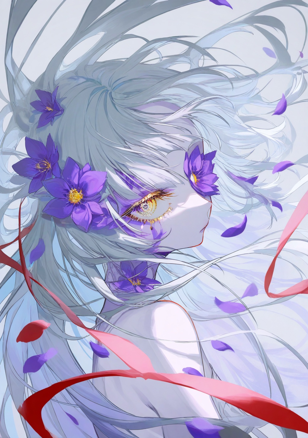 1girl,  solo,  flower on Tensor.Art
