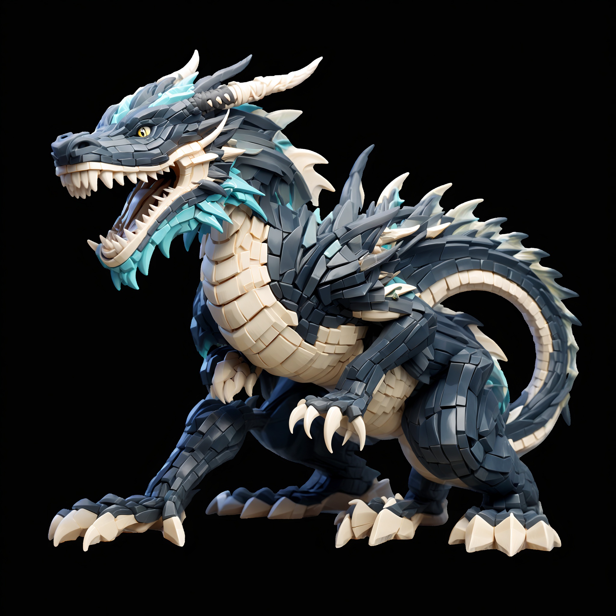 tssj, transparent background, full body, teeth, sharp teeth, solo, dragon