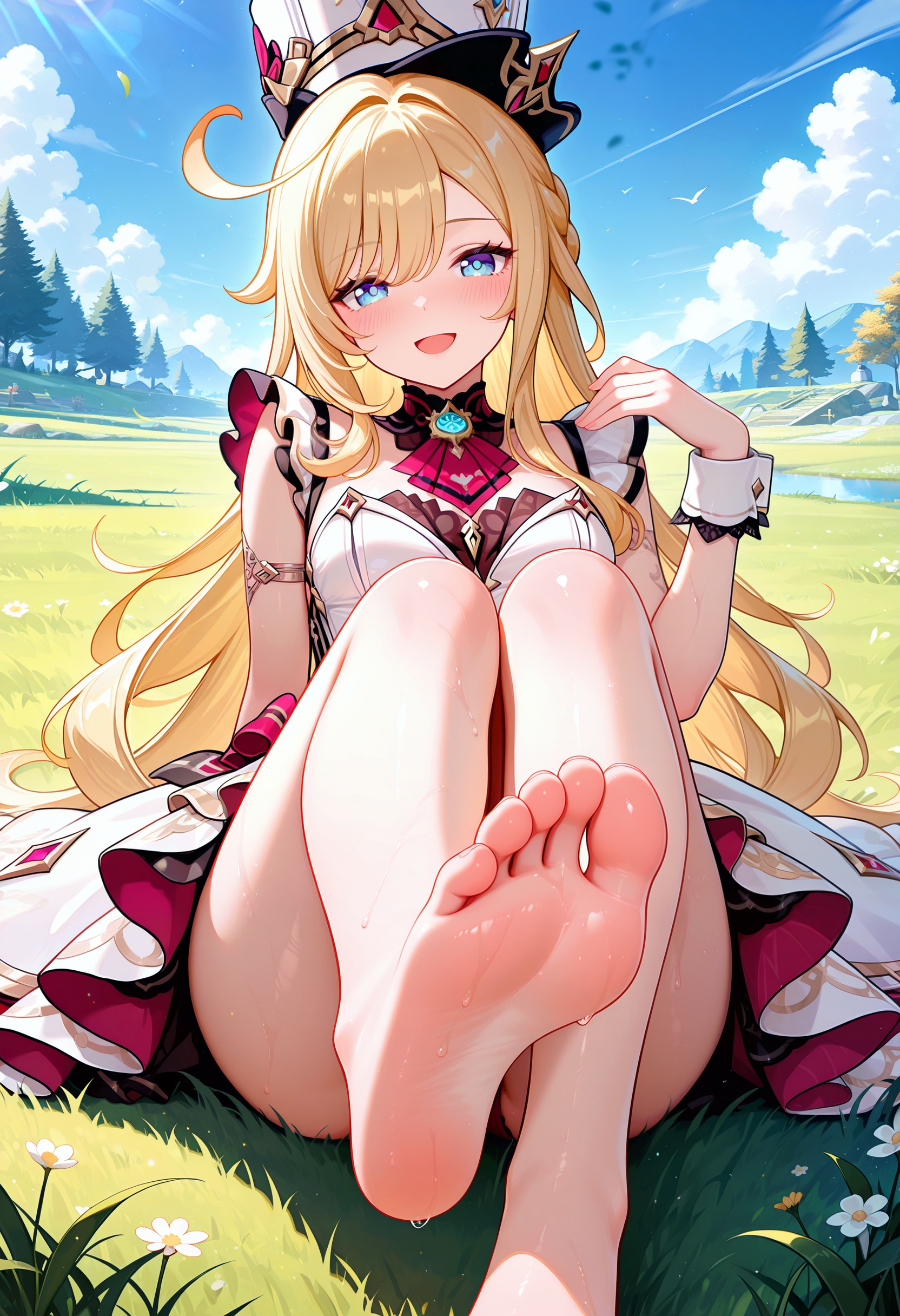 lazypos,  1girl,  escoffier \(genshin impact\) on Tensor.Art
